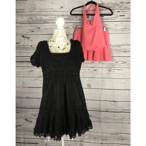 Victoria's Secret black crochet dress & swim  two piece bundle size XS